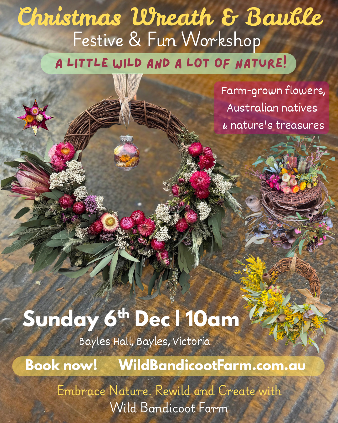 Sunday 6th December at 10am - Wreath & Bauble Festive Workshop
