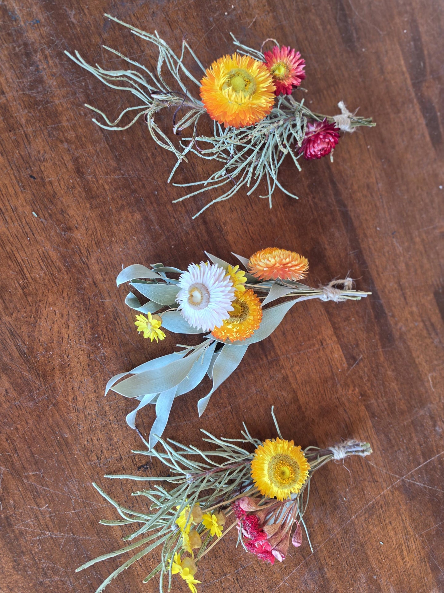 Rustic Dried Flower Wall Hanging with Silver Princess Gumnuts - Home Decoration - 2 sets of flowers for 2 different looks - natural wall art
