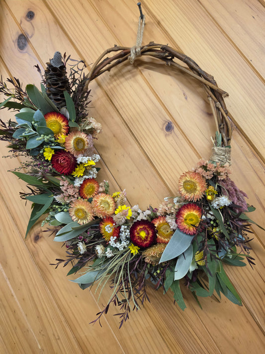 Australian Wildflower wreath - eco friendly -  passive essential oil diffuser