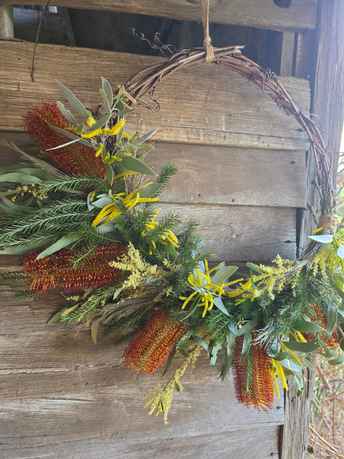 Large Banksia and Wattle Wreath