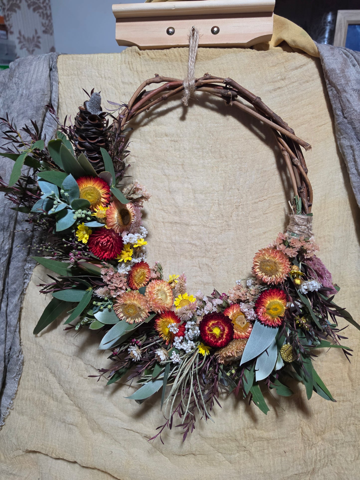 Australian Wildflower wreath - eco friendly -  passive essential oil diffuser