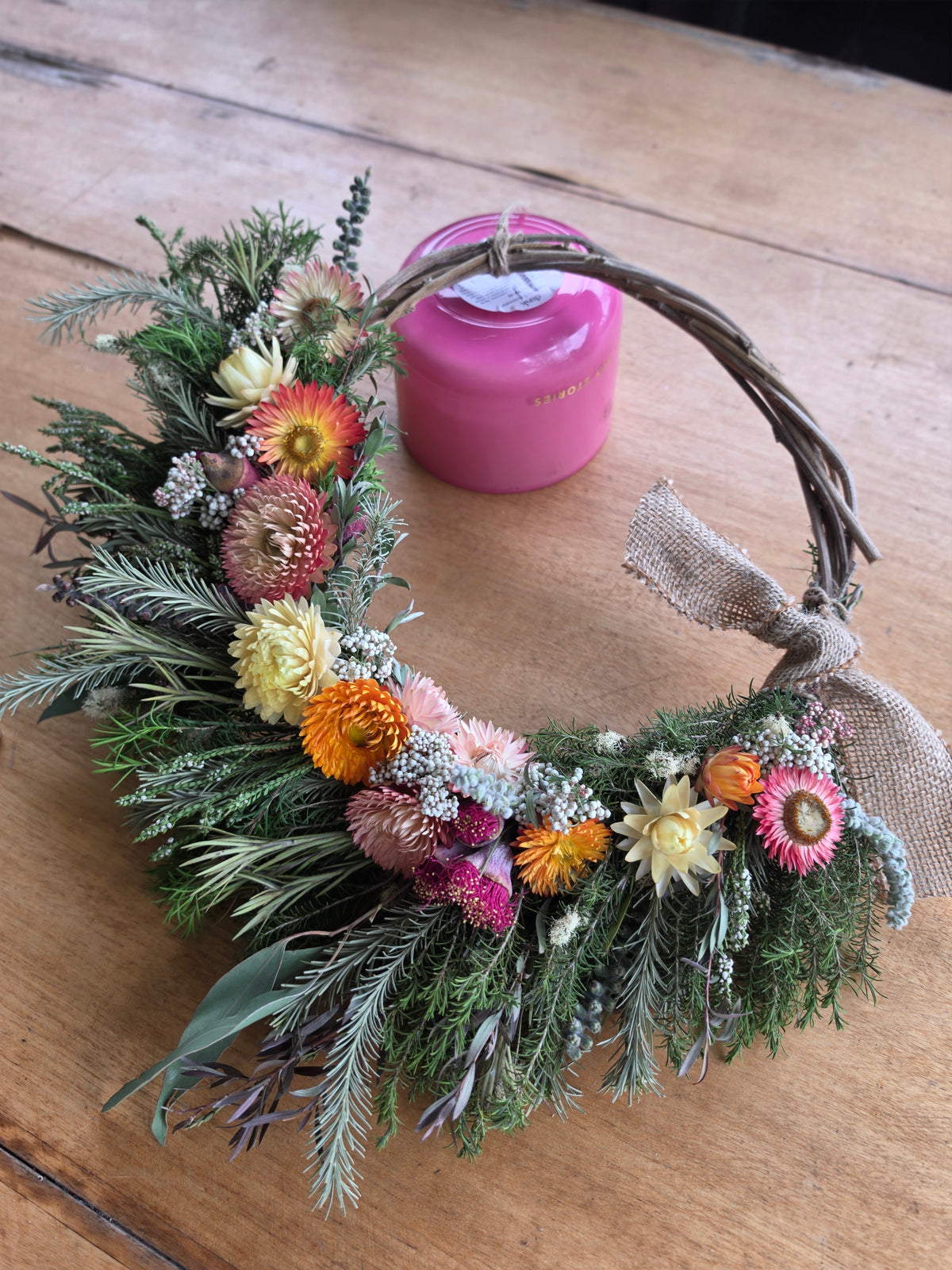 Citrus Sunshine Australian Native Dried Flower Wreath
